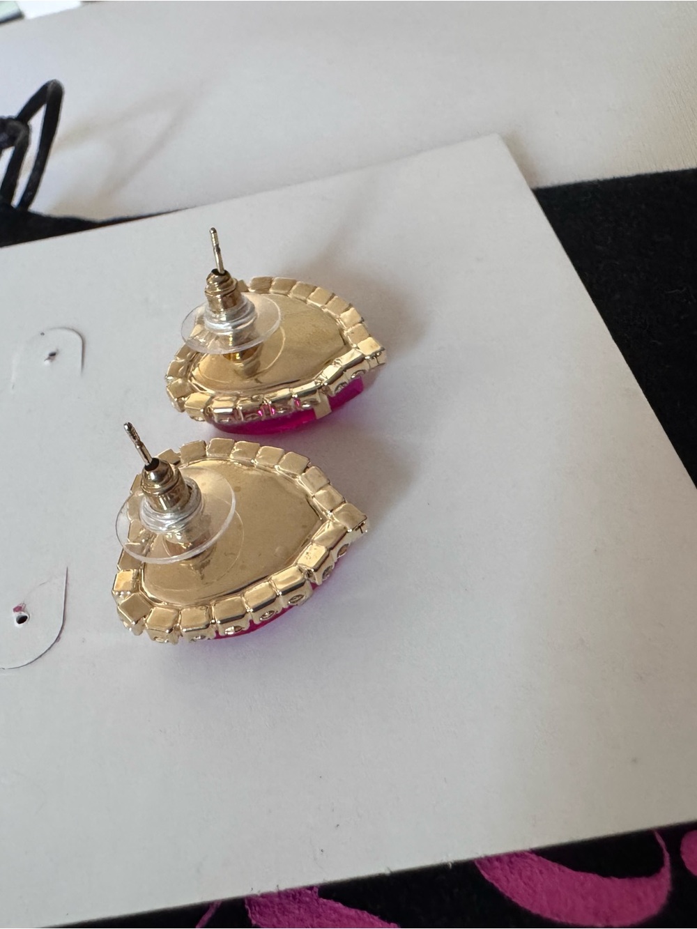 Feed Me Gems Fuchsia Signature Heart Studs - Picture 4 of 4